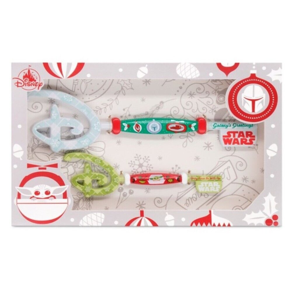NEW Disney Star Wars The Mandalorian Holiday Collectible Key Set Mando & Grogu